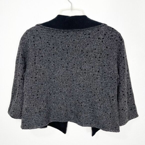 Eileen Fisher Black, Grey cropped Wool & Cashmere Open Cardigan Size S - Picture 4 of 8